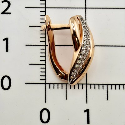 Серьги из красного золота с фианитами 3