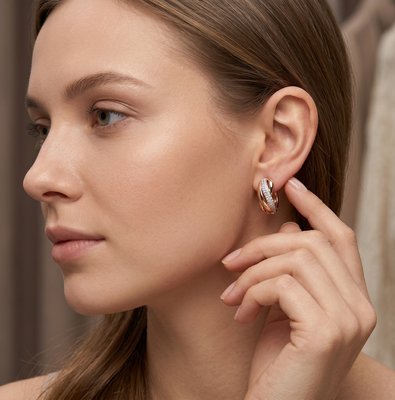 Серьги из красного золота с фианитами 4