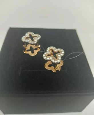 Серьги из красного золота с фианитами 2