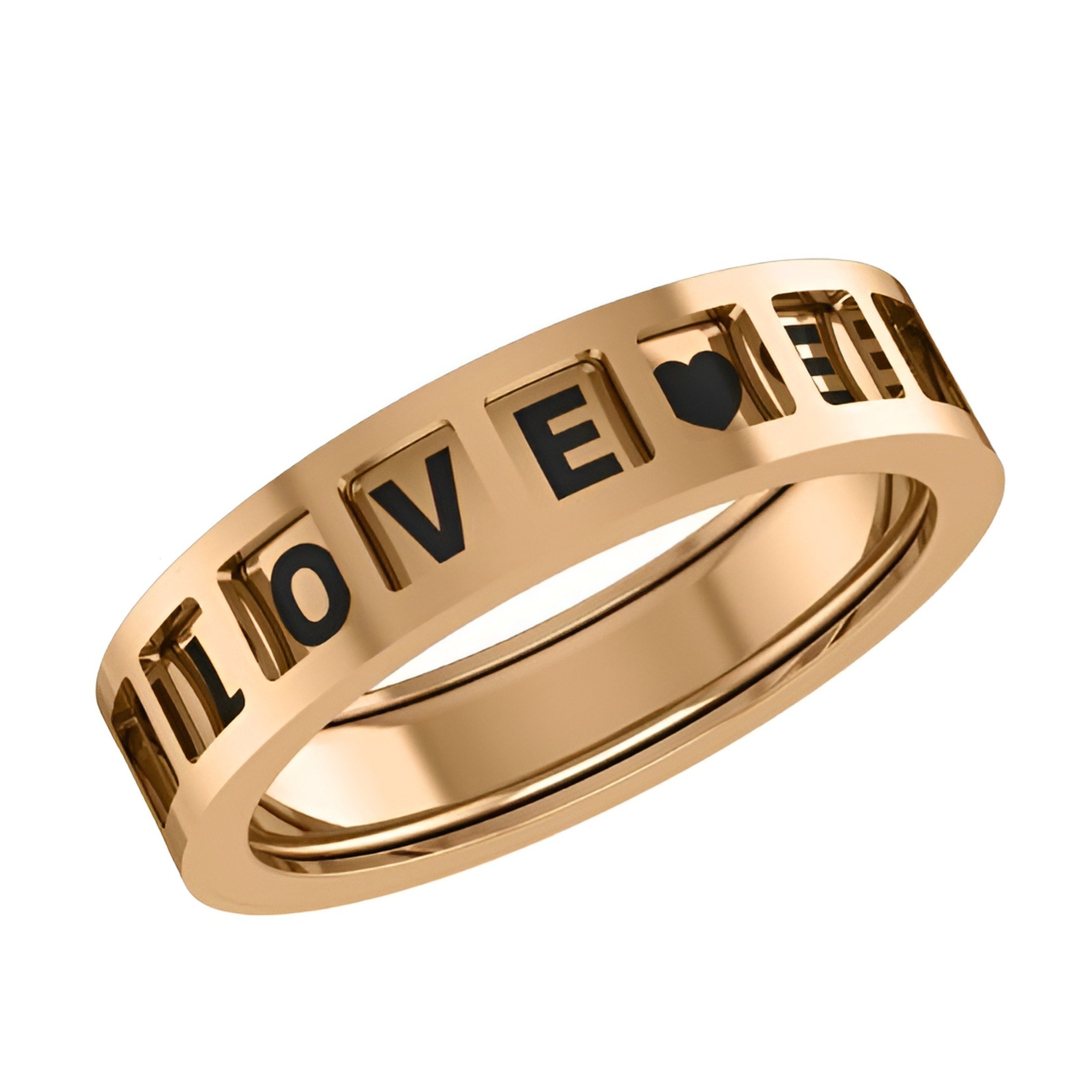 Кольцо «Love» из красного золота