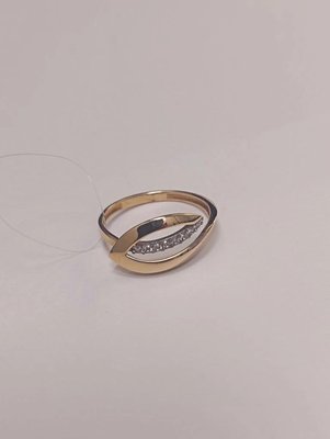 Кольцо из красного золота с фианитами 6