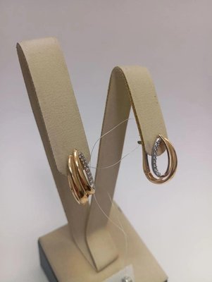 Серьги из красного золота с фианитами 2