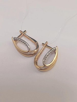 Серьги из красного золота с фианитами 4