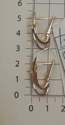 Серьги из красного золота с фианитами 7