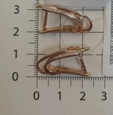 Серьги из красного золота с фианитами 6