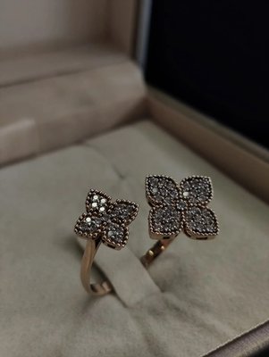 Кольцо из красного золота с фианитами 2