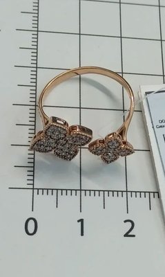 Кольцо из красного золота с фианитами 5