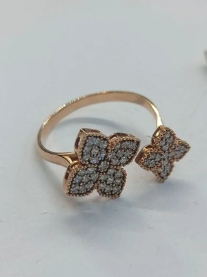 Кольцо из красного золота с фианитами 4