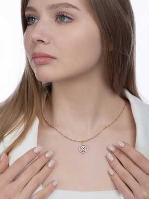 Подвеска из красного золота с фианитами 8