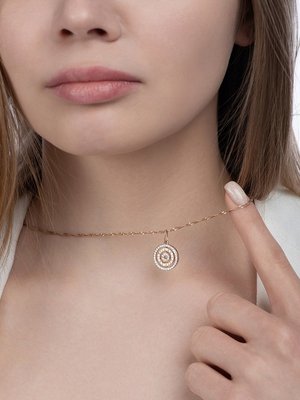 Подвеска из красного золота с фианитами 5