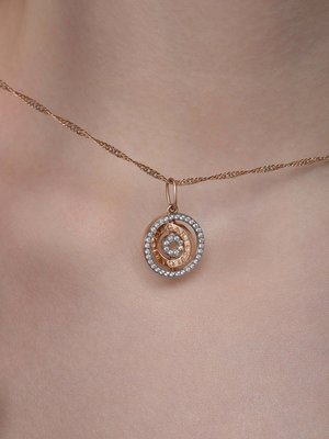 Подвеска из красного золота с фианитами 4