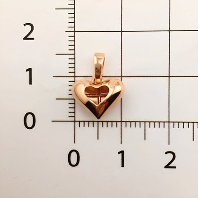 Подвеска Сердце из красного золота 3