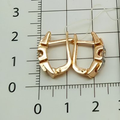 Серьги из красного золота с фианитами 5