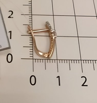 Серьги из красного золота с фианитами 4