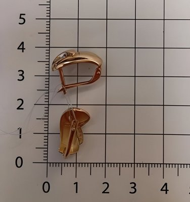 Серьги из красного золота с фианитами 4