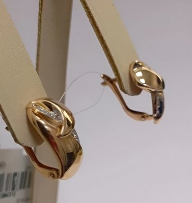 Серьги из красного золота с фианитами 3
