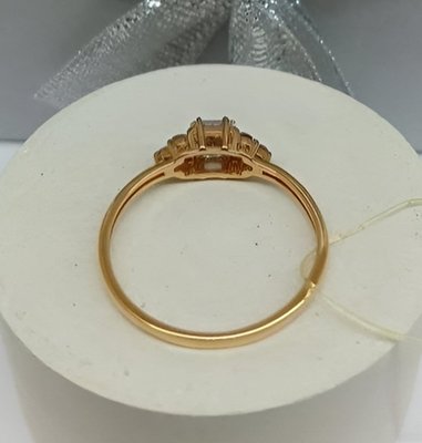 Кольцо из красного золота с фианитами 3