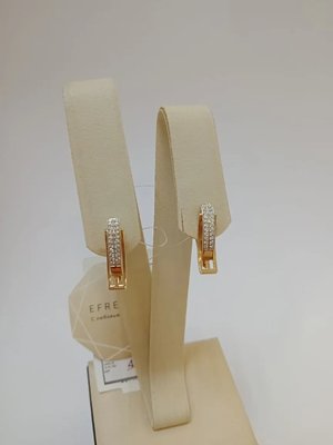 Серьги из красного золота с фианитами 4