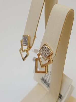Серьги из красного золота с фианитами 5
