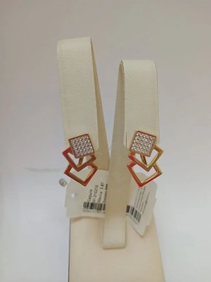 Серьги из красного золота с фианитами 2