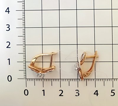 Серьги из красного золота с фианитами 5