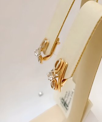 Серьги из красного золота с фианитами 4