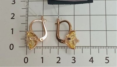 Серьги из красного золота с бриллианитом 7