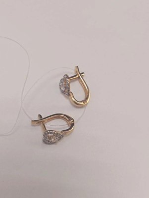 Серьги из красного золота с фианитами 6