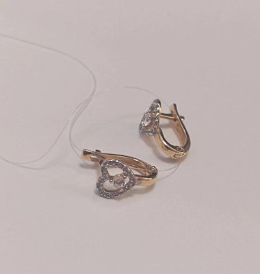 Серьги из красного золота с фианитами 5