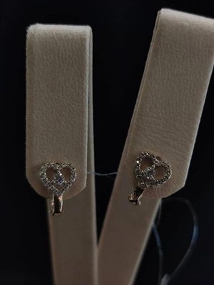 Серьги из красного золота с фианитами 2