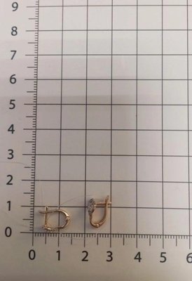 Серьги из красного золота с фианитами 7