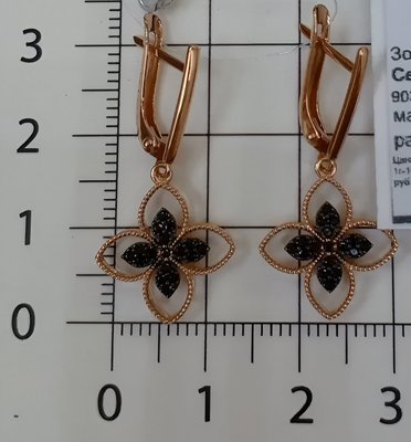 Серьги из красного золота с фианитами 4