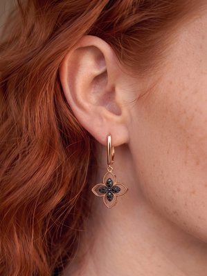 Серьги из красного золота с фианитами 4