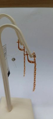Серьги из красного золота с фианитами 3