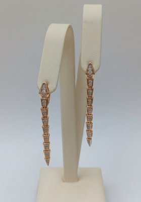 Серьги из красного золота с фианитами 2