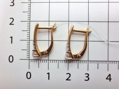 Серьги из красного золота с фианитами 4