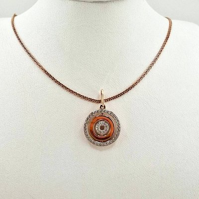 Подвеска из красного золота с фианитами 2