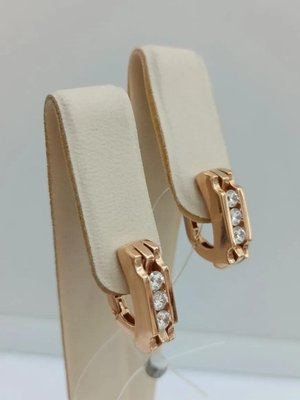 Серьги из красного золота с бриллианитами 5