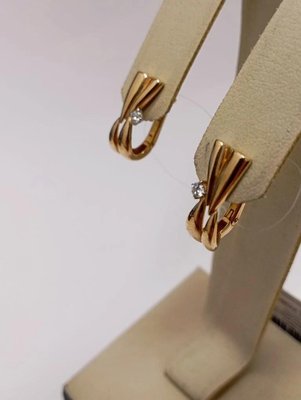 Серьги из красного золота с фианитами 4