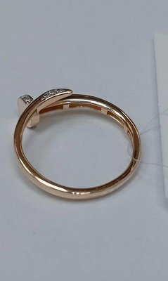 Кольцо «Гвоздь» из красного золота с фианитами 3