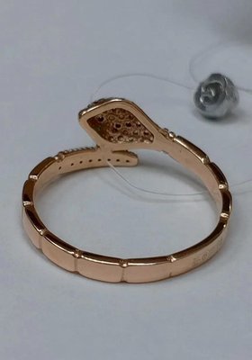 Кольцо из красного золота с кварцем и фианитами 4