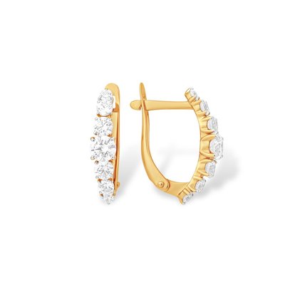 Серьги из красного золота с фианитами 1
