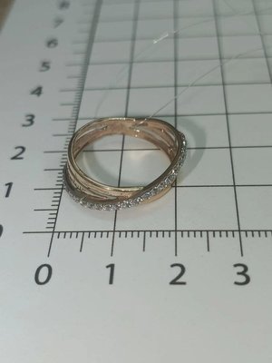 Кольцо из красного золота с фианитами 3