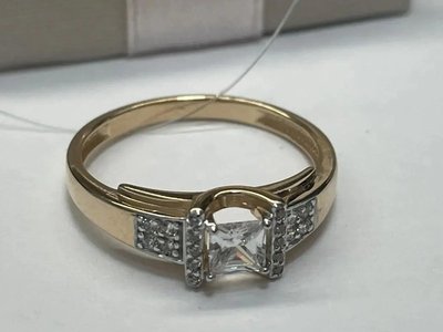 Кольцо из красного золота с фианитами 7