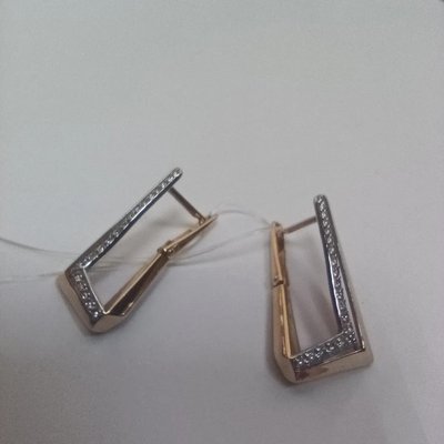 Серьги из красного золота с фианитами 3