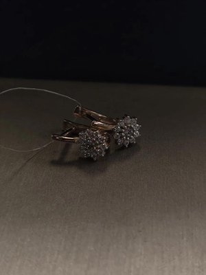 Серьги из красного золота с фианитами 4