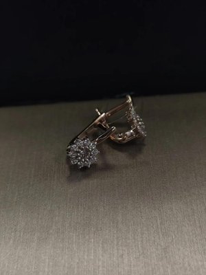 Серьги из красного золота с фианитами 5