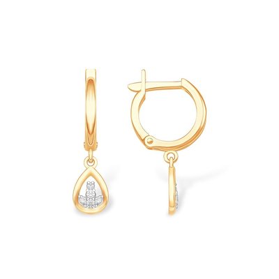 Серьги из красного золота с фианитами 1