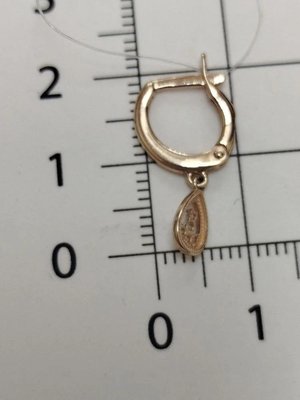 Серьги из красного золота с фианитами 4
