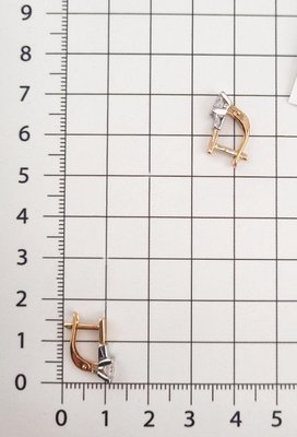 Серьги из красного золота с фианитами 3